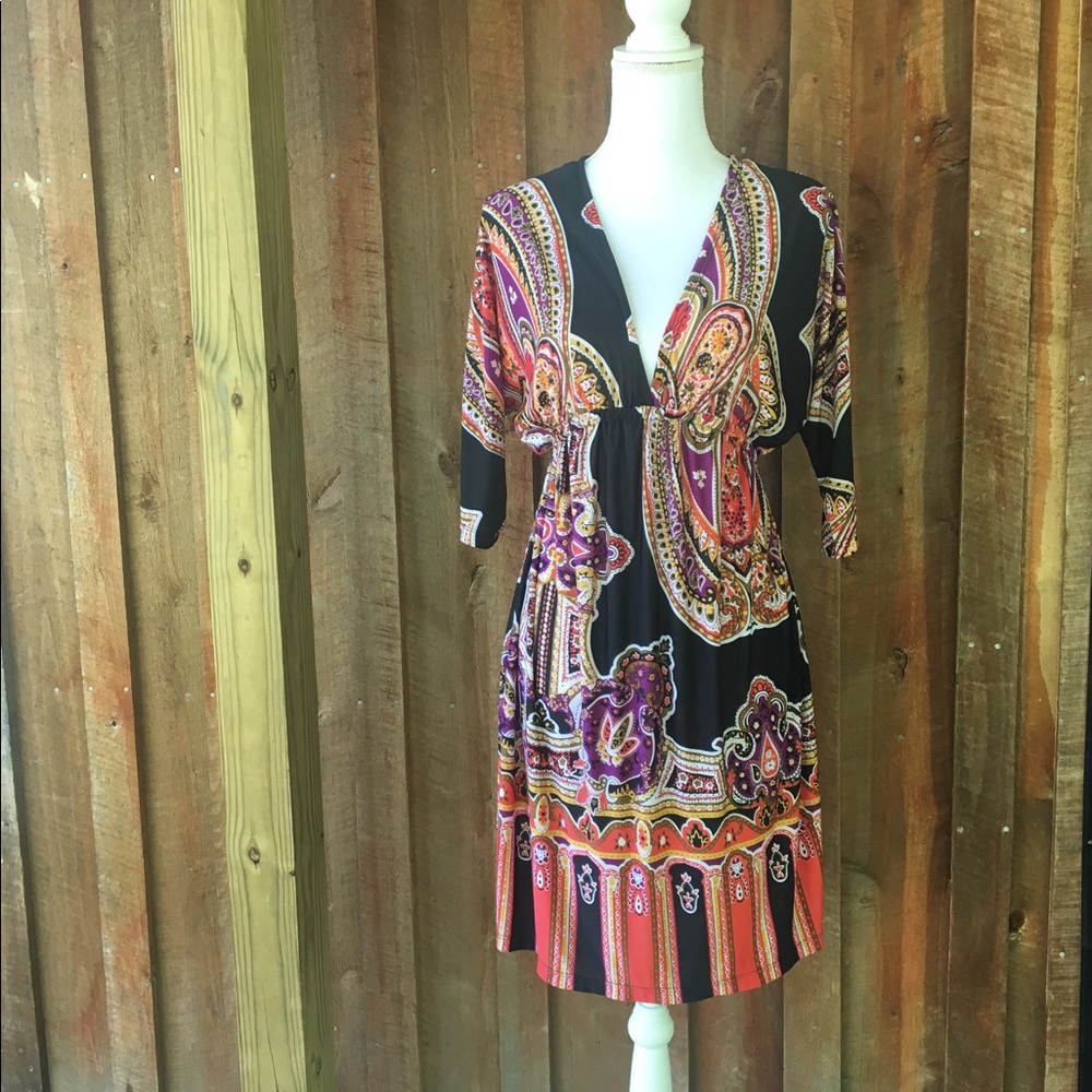 CRISTINALOVE Black Dress size XL Boho Tunic Dress